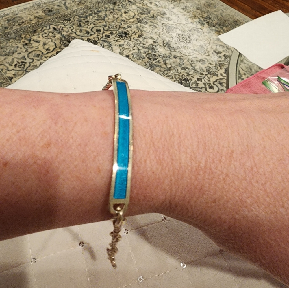 Vintage Italian Sterling silver and Jade link bracelet